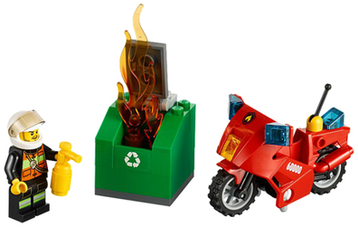 LEGO Set-Fire Motorcycle-Town / City / Fire-60000-1-Creative Brick Builders